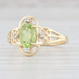 0.82ctw Peridot Diamond Ring 10k Yellow Gold Size 5.75 August Birthstone
