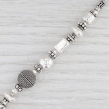 New Bead Statement Bracelet Sterling Silver Wire Strand Toggle Clasp 6.75"