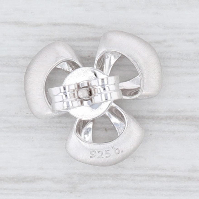 Light Gray New Bastian Inverun Diamond Clover Earrings Sterling Silver 12701 Pierced Studs