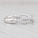 Light Gray Woven 0.35ctw Diamond Ring 18k White Gold Sz 5.75 Wedding Band Stackable A Jaffe