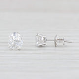 0.98ctw Round Diamond Stud Earrings 14k Gold Solitaire Studs