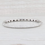 Light Gray 3ctw VS2 Pave Diamond Bangle Bracelet 18k White Gold 6.5” 4.6mm