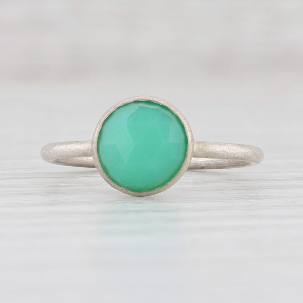 Light Gray New Nina Nguyen Chillaxin Green Chrysoprase Ring Sterling Silver Size 7