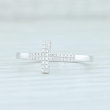 New Diamond Cross Ring 14k White Gold Size 6.5 Religious Jewelry Promise Ring