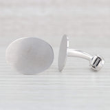 Engravable Oval Cufflinks 14k White Gold Folding Backs Suit Accessories