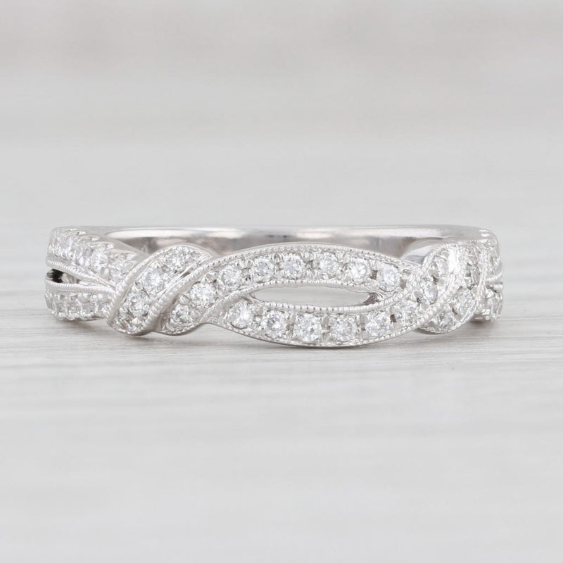 Light Gray Kirk Kara 0.20ctw Diamond Woven Ring 18k Gold Size 6.5 Wedding Band Stackable