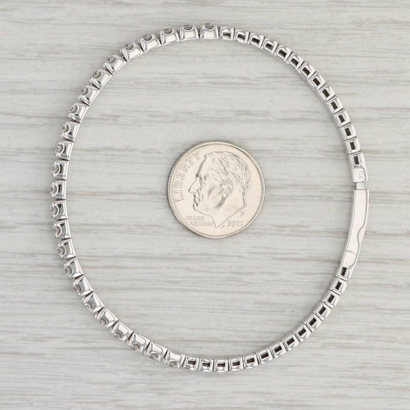 Light Gray New 1.66ctw Diamond Bangle Bracelet 14k White Gold 6.75" 3.3mm Stackable