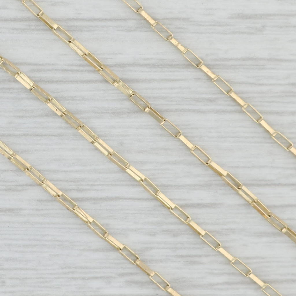 Light Gray 17.5" New Elongated Box Chain 10k Yellow Gold Lobster Clasp 1.2mm