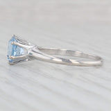 Light Gray 1.45ct Lab Created Spinel Ring 10k White Gold Size 8.75 Round Solitaire