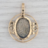 Multi-Color Opal Doublet Solitaire Pendant 18k Yellow Gold Ornate Statement