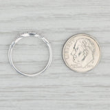 Diamond Accented Contoured Ring Guard 10k White Gold Size 7 Stackable