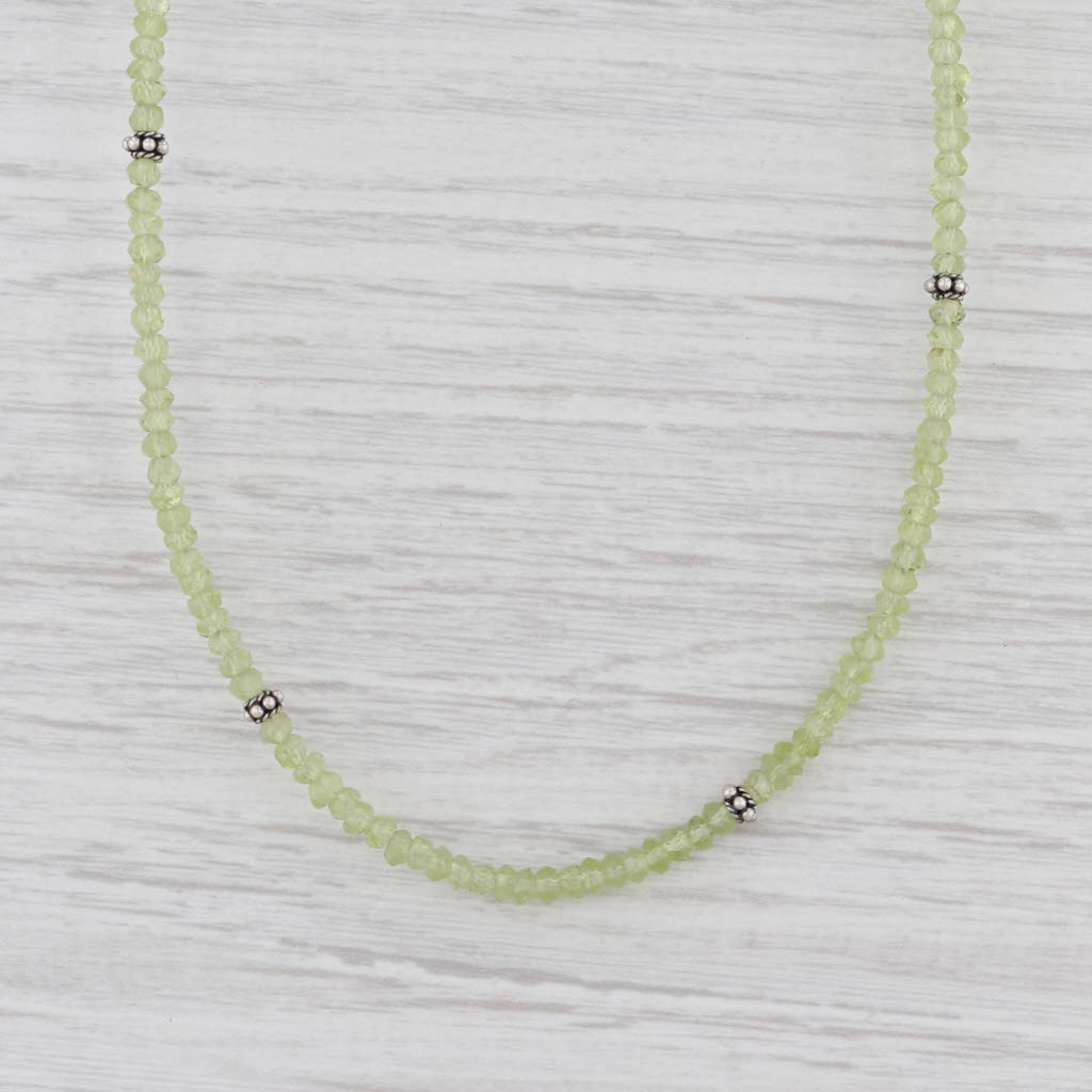 Light Gray New Nina Nguyen Harmony Bead Necklace Peridot Sterling Silver 15.5-18.5"