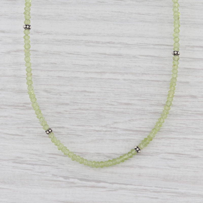 New Nina Nguyen Harmony Bead Necklace Peridot Sterling Silver 15.5-18.5"