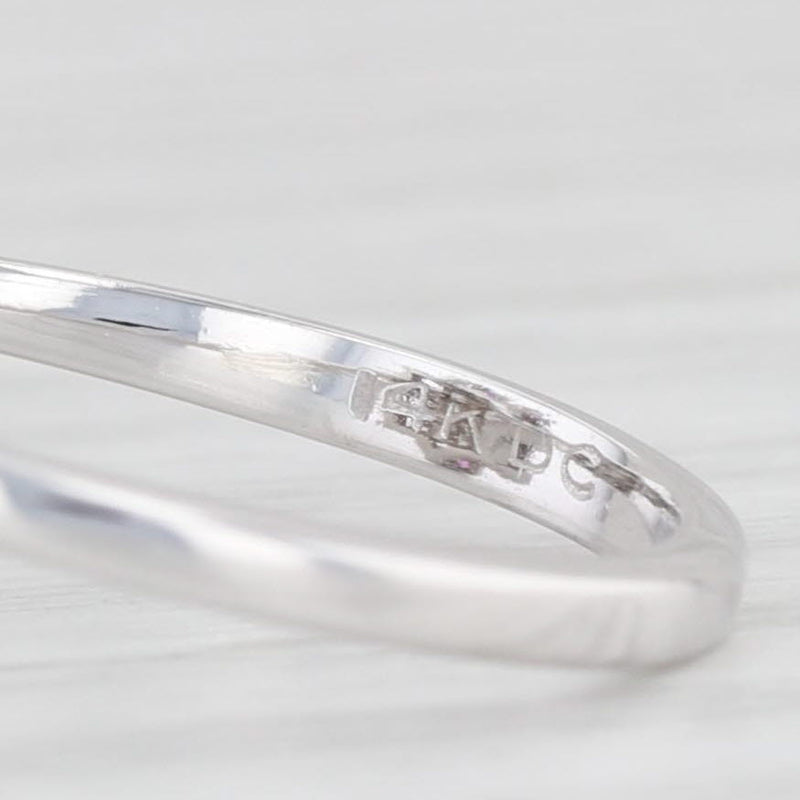 Light Gray 0.80ctw Round Ruby Diamond Halo Ring 14k White Gold Size 6.25