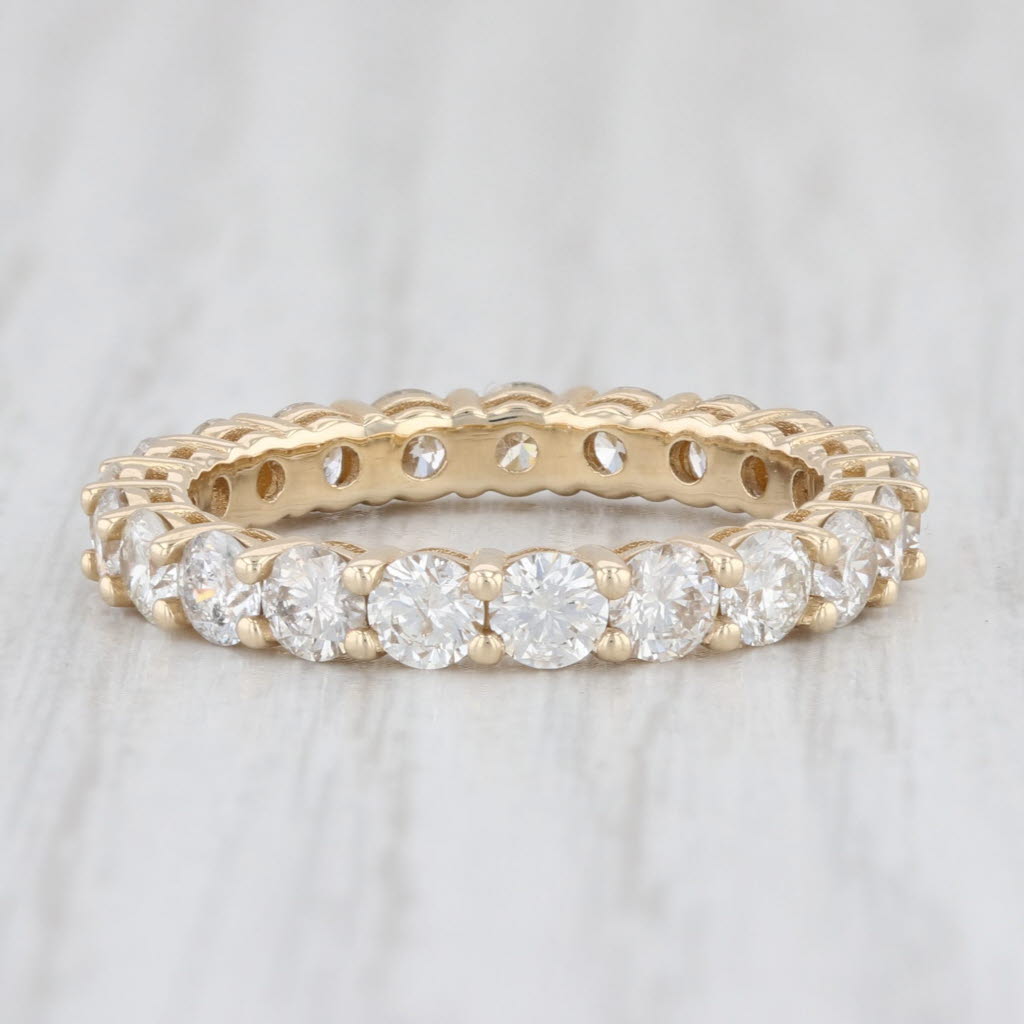 Light Gray New 2.25ctw Diamond Eternity Band 14k Yellow Gold Size 6 Stackable Wedding Ring