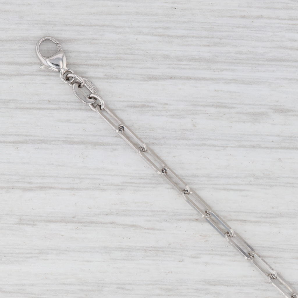 Light Gray New Paperclip Chain Necklace Platinum 16" 2.5mm Lobster Clasp