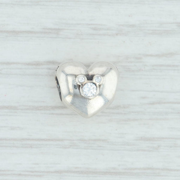Light Gray New Authentic Pandora Disney Heart of Mickey 791453CZ Sterling Silver Clear CZ