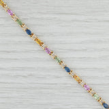 Light Gray 6.05ctw Natural & Lab Created Sapphire Diamond Tennis Bracelet 14k Gold 7" 4mm