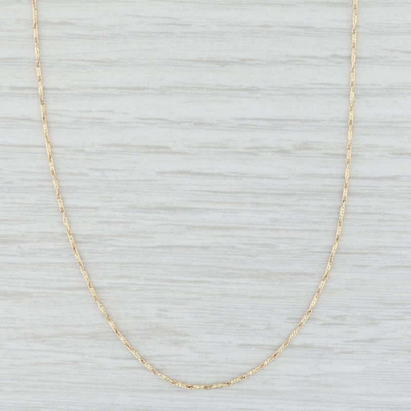 18" Tube Bead Chain Necklace 14k Yellow Gold 1mm Lobster Clasp