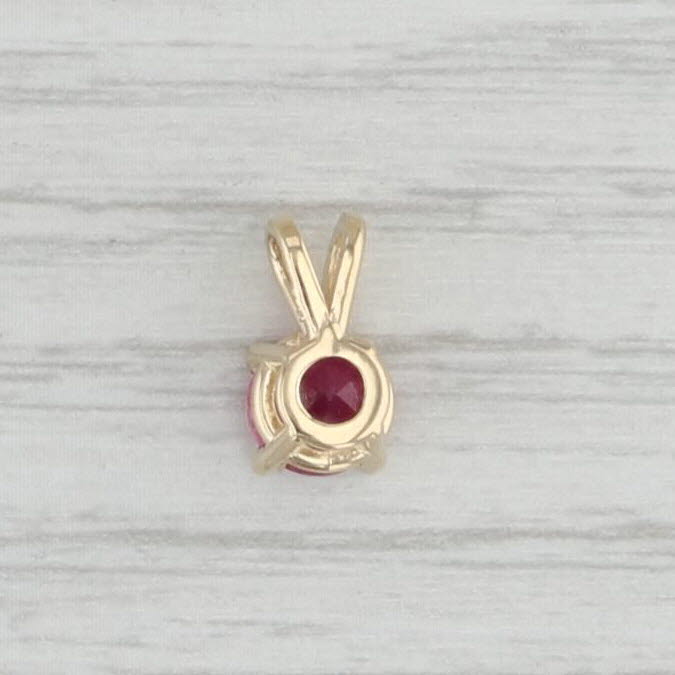 Light Gray New 0.92ct Rubelite Tourmaline Pendant 14k Gold Small Round Solitaire Drop