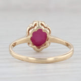 Lab Created Ruby Ring 10k Yellow Gold Size 6.25 Oval Cabochon Solitaire