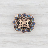 Phi Mu Sorority Pin 10k Gold Sapphires Opals Vintage Sorority Badge