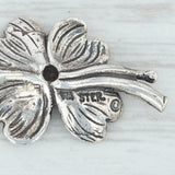 Light Gray Dogwood Flower Charm Sterling Silver Floral Pendant Our State North Carolina