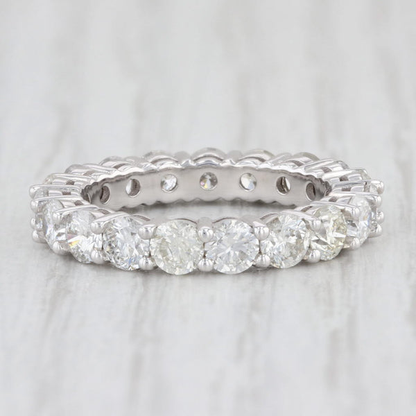 Light Gray New 3.44ctw Diamond Eternity Band 14k White Gold Size 6 Stackable Wedding Ring