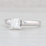 GIA 0.99ct Princess Square Diamond Solitaire Engagement Ring 14k White Gold Sz 7