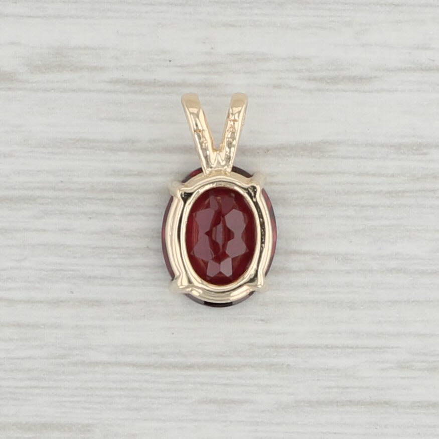 Light Gray New 2.50ct Rhodolite Garnet Pendant 14k Gold Oval Solitaire January Birthstone