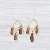 New Nina Nguyen Aztec Moonstone Opal Drop Earrings 14k Yellow Gold Hook Posts