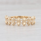 New Diamond Band 14k Yellow Gold Size 6.5 Wedding Stackable Ring Cross Pattern