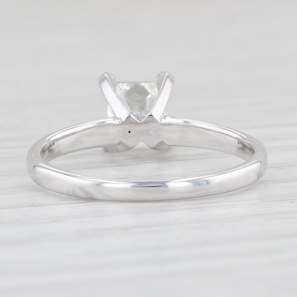 Light Gray 0.70ct VS2 Square Princess Diamond Solitaire Ring 14k White Gold Size 5.5 GIA