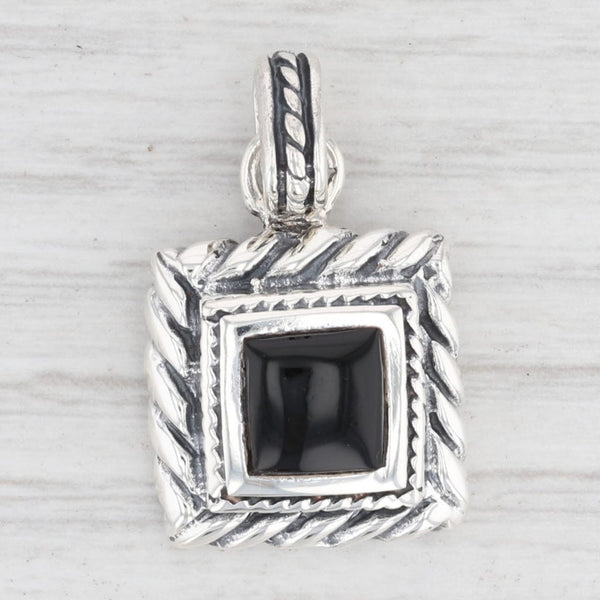 Light Gray New Black Resin Pendant 925 Sterling Silver B12682