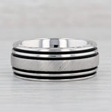 New Triton Brushed Ridged Tungsten Carbide Ring Men's Wedding Band Size 10