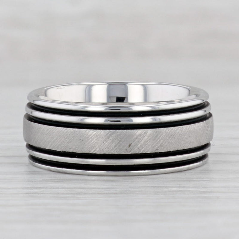 New Triton Brushed Ridged Tungsten Carbide Ring Men's Wedding Band Size 10