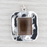 Light Gray New Smoky Brown Glass Drop Pendant Sterling Silver 925 Solitaire