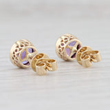 Light Gray New 1.44ctw Amethyst Solitaire Stud Earrings 14k Yellow Gold February Birthstone