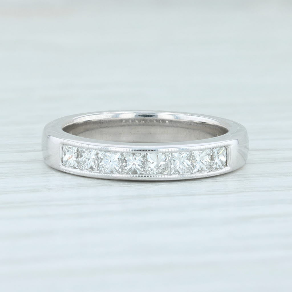 Light Gray 0.60ctw Diamond Wedding Ring 14k White Gold Size 5.5 Stackable Anniversary Band