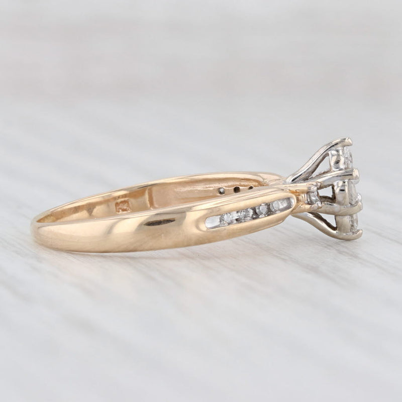 0.20ctw Diamond Cluster Marquise Engagement Ring 14k Yellow Gold Size 9.25