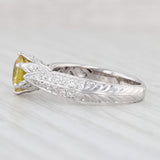 2.84ctw Yellow Sapphire Diamond Engagement Ring 18k White Gold Size 7 Oasis