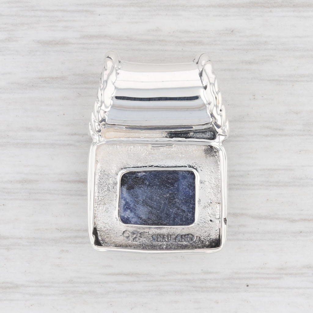 Light Gray New Blue Sodalite Pendant 925 Sterling Silver Solitaire B12768