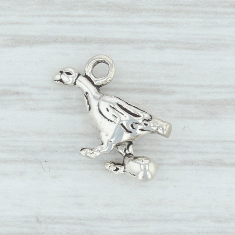 Goose & Egg Charm Sterling Silver 12 Days of Christmas Geese aLaying