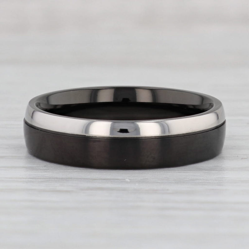 New 2-Toned Black Titanium Ring Size 11.25 Men's Wedding Band