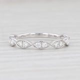 New .29ctw Diamond Stackable Ring 14k White Gold Size 6.5 Stacking Band Wedding