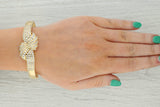 Gray 2.90ctw Diamond Bow Bangle Bracelet 18k Yellow Gold 7"