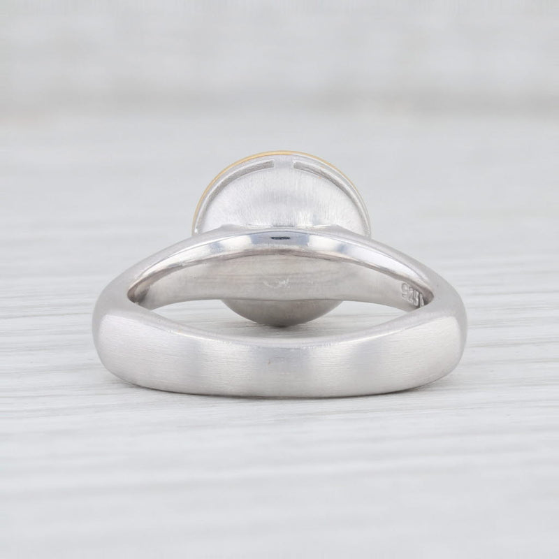 New Bastian Inverun Ring 12850 Bicolor Memorable Surface Moonstone Silver 58 8.5