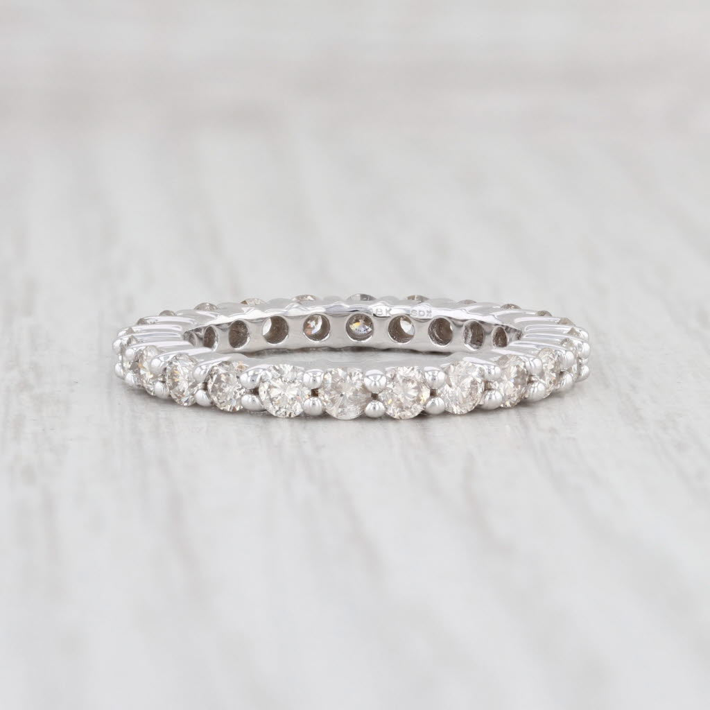 Light Gray New 1.60ctw Diamond Eternity Ring 18k White Gold Stackable Band Sz 6.75 Wedding