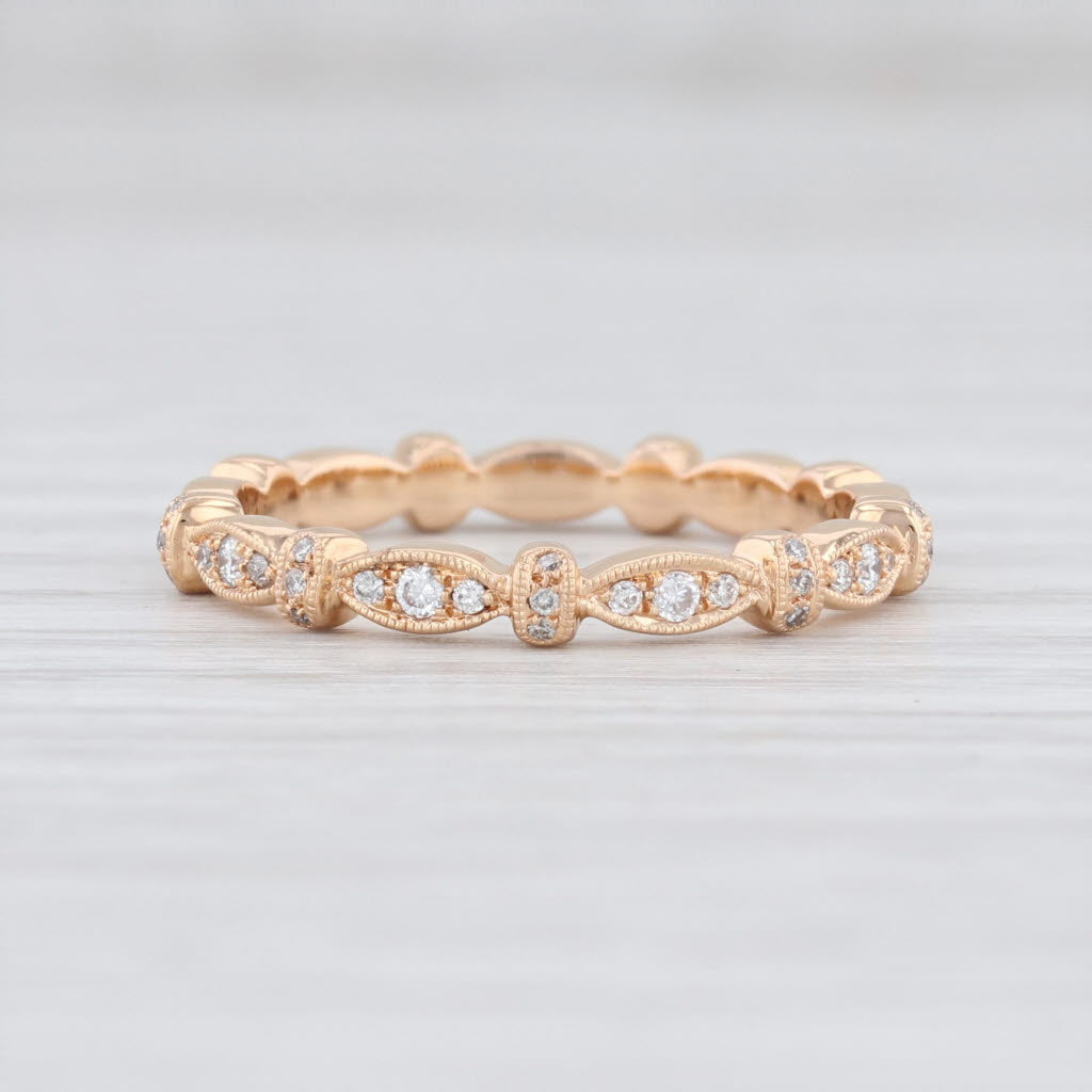 Light Gray New Beverley K 0.25ctw Diamond Eternity Ring 18k Rose Gold Stackable Band Sz 6.5