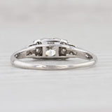 Art Deco 0.37ct Diamond Ring Platinum Size 6.25 VS2 Old European Round Cut
